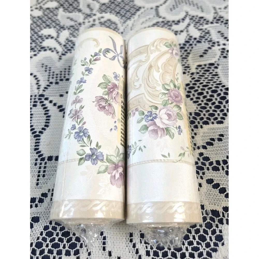 Brewster Wallcovering Floral Wallpaper‎ Border Pre-pasted Vinyl 5yd X 2 Vtg NOS